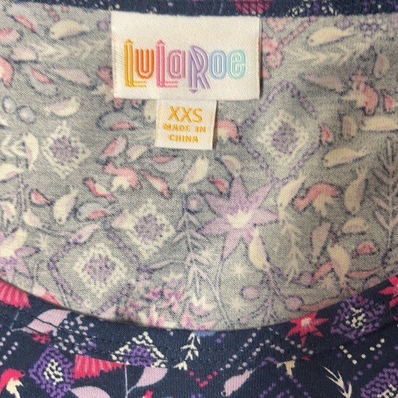 LuLaRoe New XXS Blue Floral Irma Shirt NWT - Picture 6 of 8